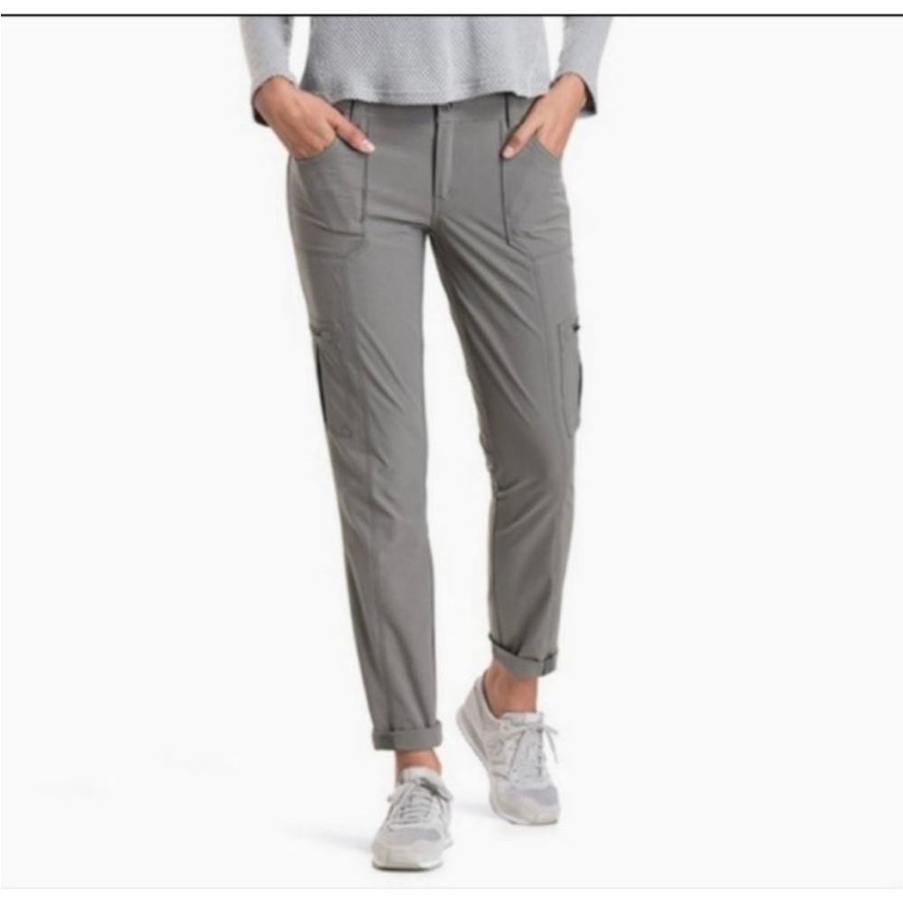 Kuhl Horizn Skinny Cargo Hiking Pants ripstop gray style #6276 UPF 50+